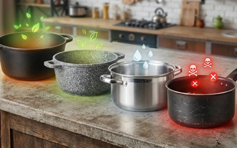 کدام قابلمه سالم تر است؟ چدن، استیل، گرانیت و تفلون 